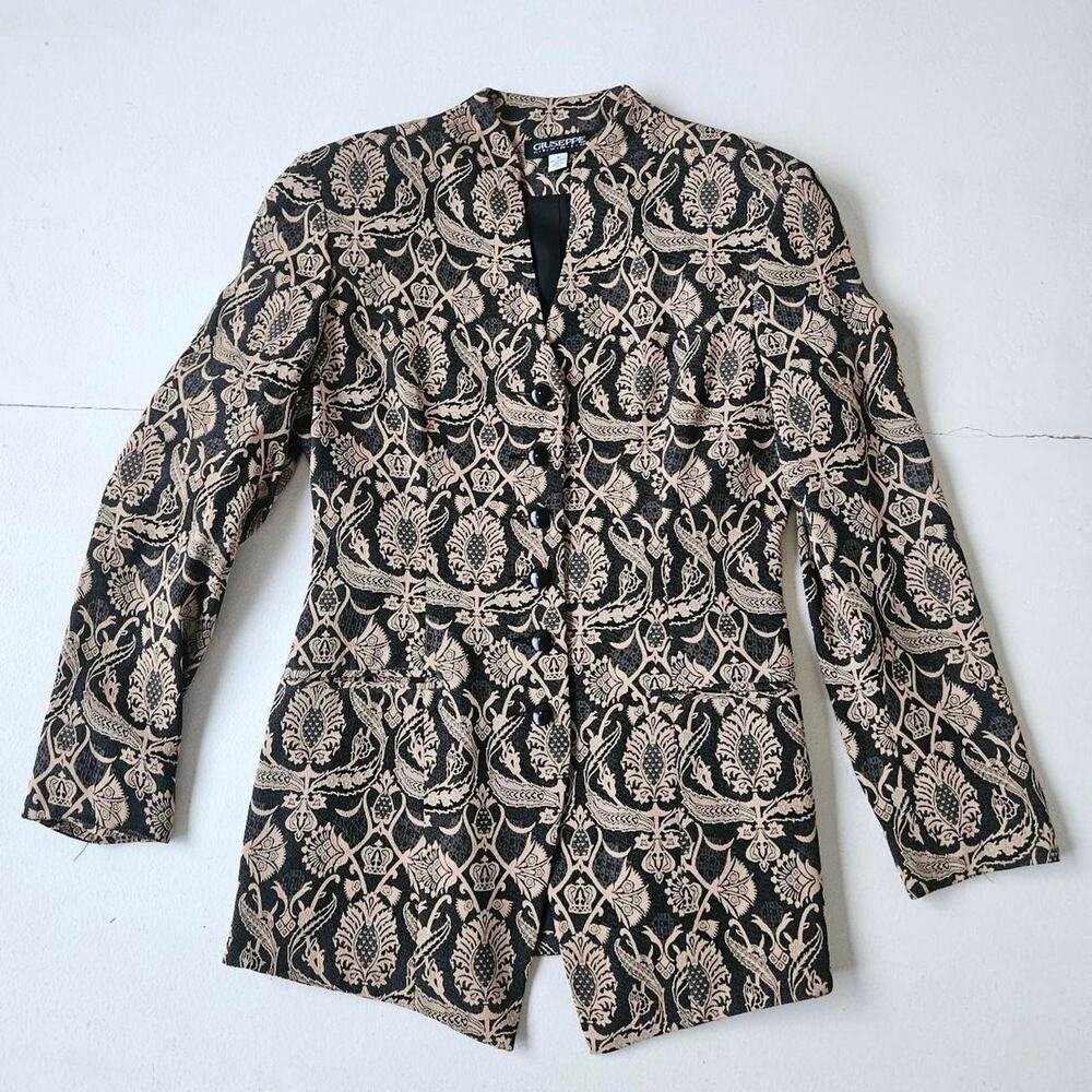 Giuseppe Studio tapestry jacket baroque brocade blazer Made in USA size 4